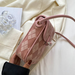Women PU Leather Shoulder Bags Phone Handbags Striped Crossbody Bags