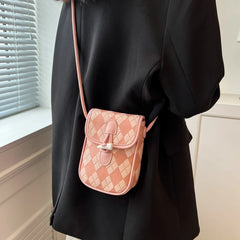 Women PU Leather Shoulder Bags Phone Handbags Striped Crossbody Bags