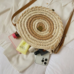 Vintage Straw Beach Bag Woven Shoulder Rattan Bohemian Bags