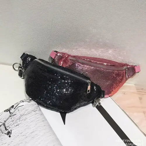 Glitter Sequin Waist Bag Shiny Fanny Pack