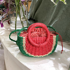 Straw Shoulder Bag Handbags Watermelon Design Summer Style