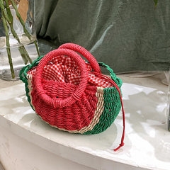 Straw Shoulder Bag Handbags Watermelon Design Summer Style