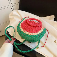 Straw Shoulder Bag Handbags Watermelon Design Summer Style