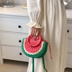 Straw Shoulder Bag Handbags Watermelon Design Summer Style