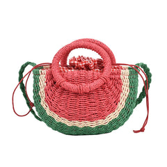 Straw Shoulder Bag Handbags Watermelon Design Summer Style