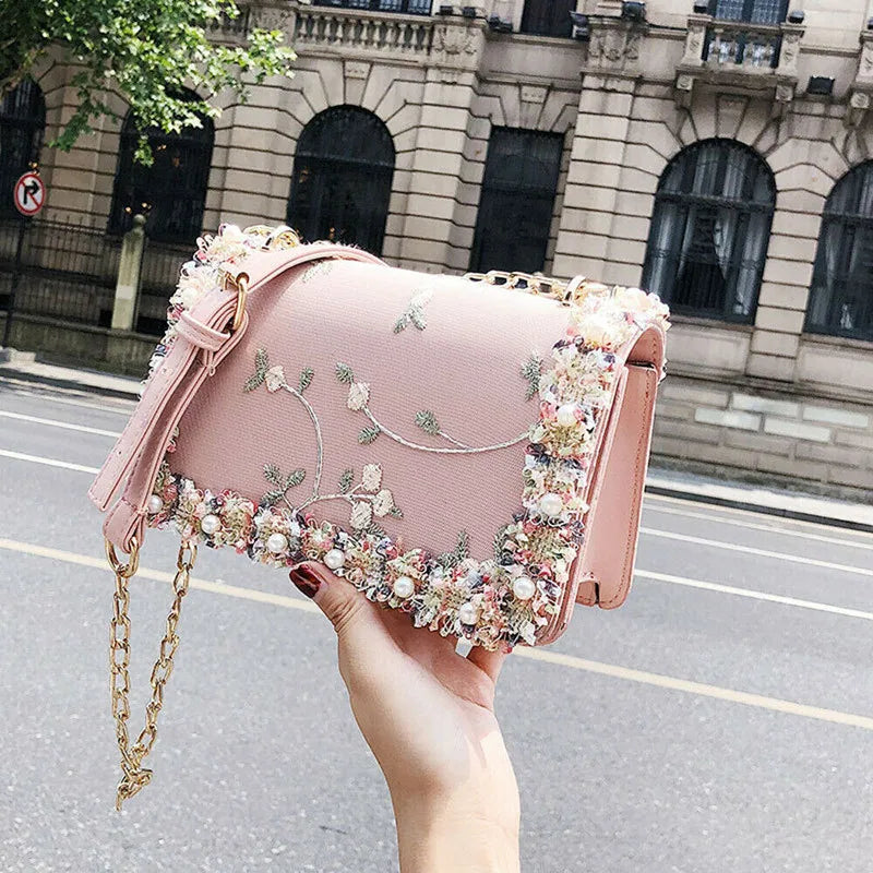 Women Shoulder Crossbody Bags Leather Lock Flap Handbag Chain Lady