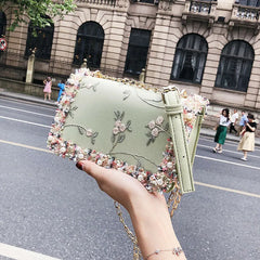 Women Shoulder Crossbody Bags Leather Lock Flap Handbag Chain Lady
