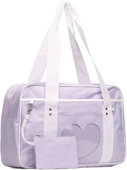 Transparent Love Heart Patchwork Shoulder Handbag