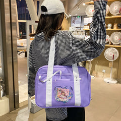 Transparent Love Heart Patchwork Shoulder Handbag