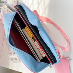 Transparent Love Heart Patchwork Shoulder Handbag
