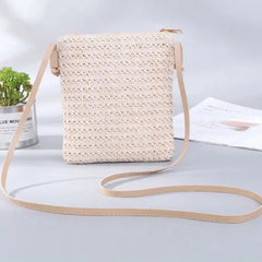 Women Straw Bag Rattan Woven Tote Purse Crossbody Messenger Bag Plait
