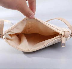 Women Straw Bag Rattan Woven Tote Purse Crossbody Messenger Bag Plait