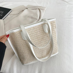 Straw Beach Bag Large Capacity Shoulder Handbag