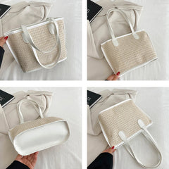Straw Beach Bag Large Capacity Shoulder Handbag
