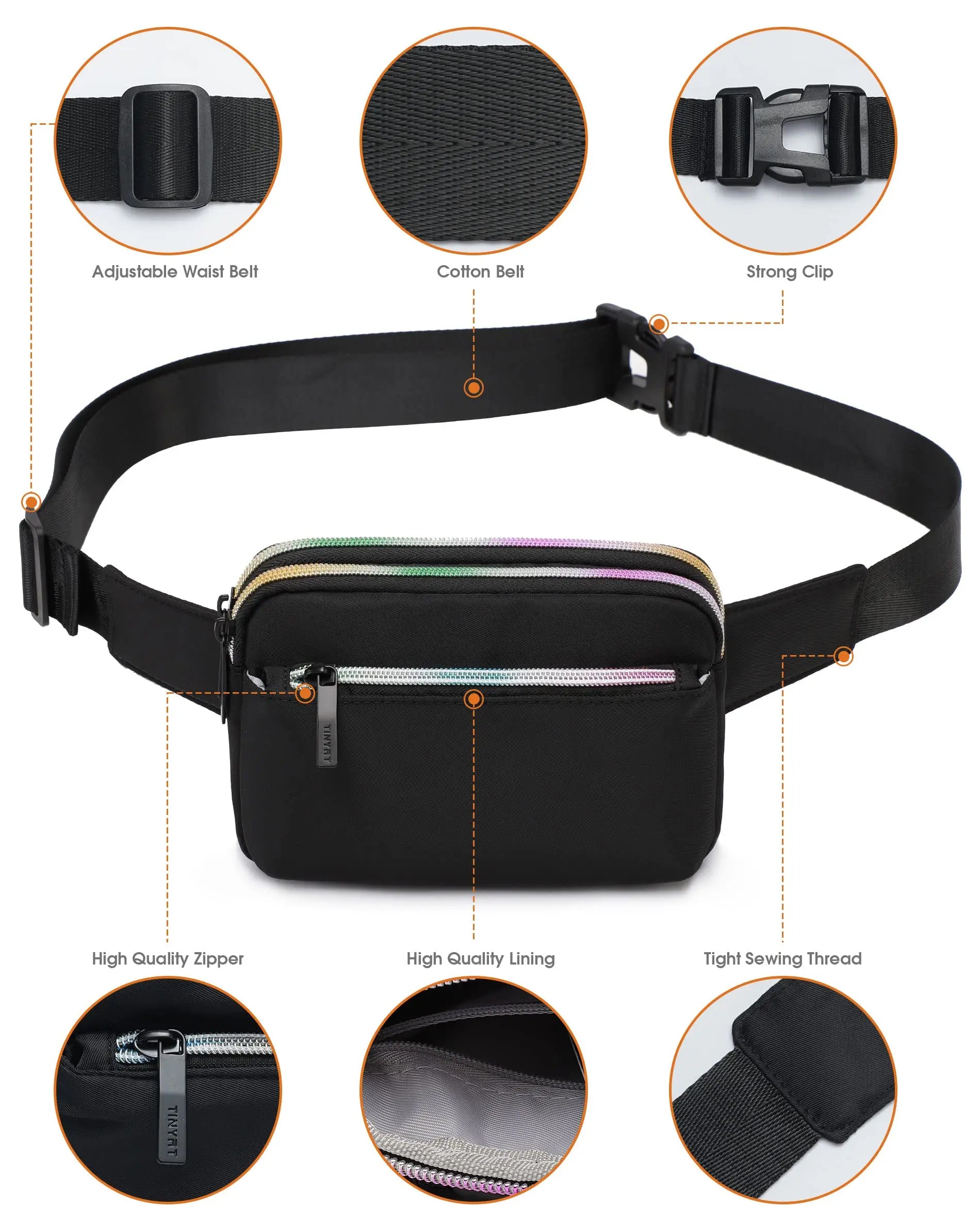 Women Waist Bags Fanny Pack Zipper Chest Bag Outdoor Sports Crossbody Bags