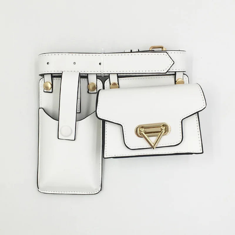 Women Leather Waist Bag Crossbody Pack Hip Belt Phone Pouch Purse