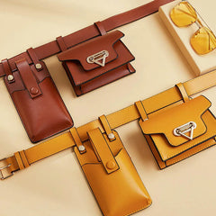 Women Leather Waist Bag Crossbody Pack Hip Belt Phone Pouch Purse