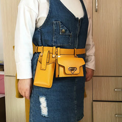 Women Leather Waist Bag Crossbody Pack Hip Belt Phone Pouch Purse