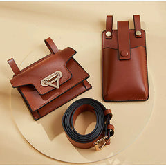 Women Leather Waist Bag Crossbody Pack Hip Belt Phone Pouch Purse