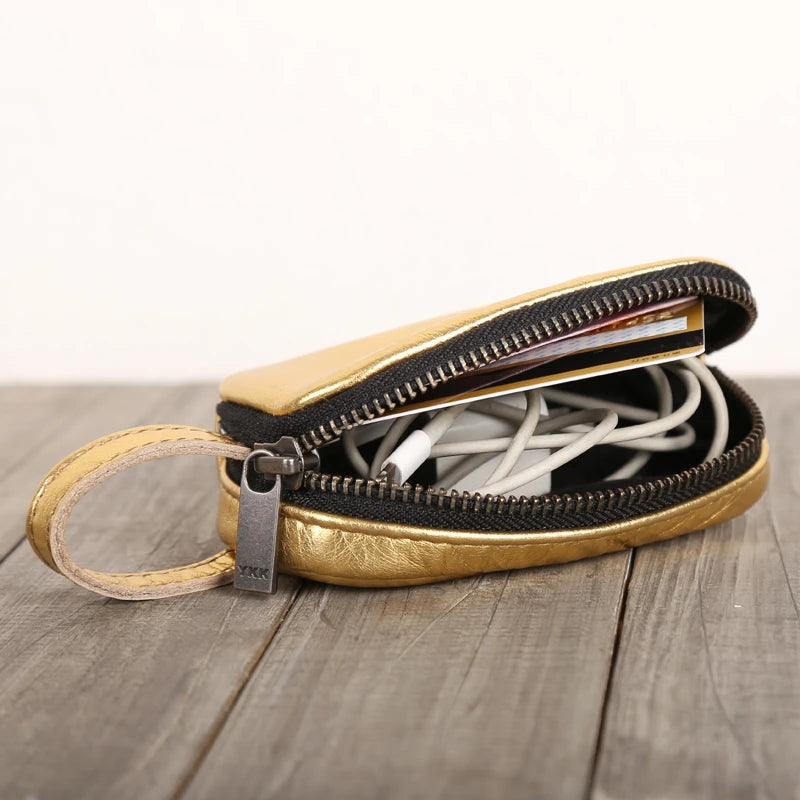 Women Leather Car Key Case Zipper Wallet