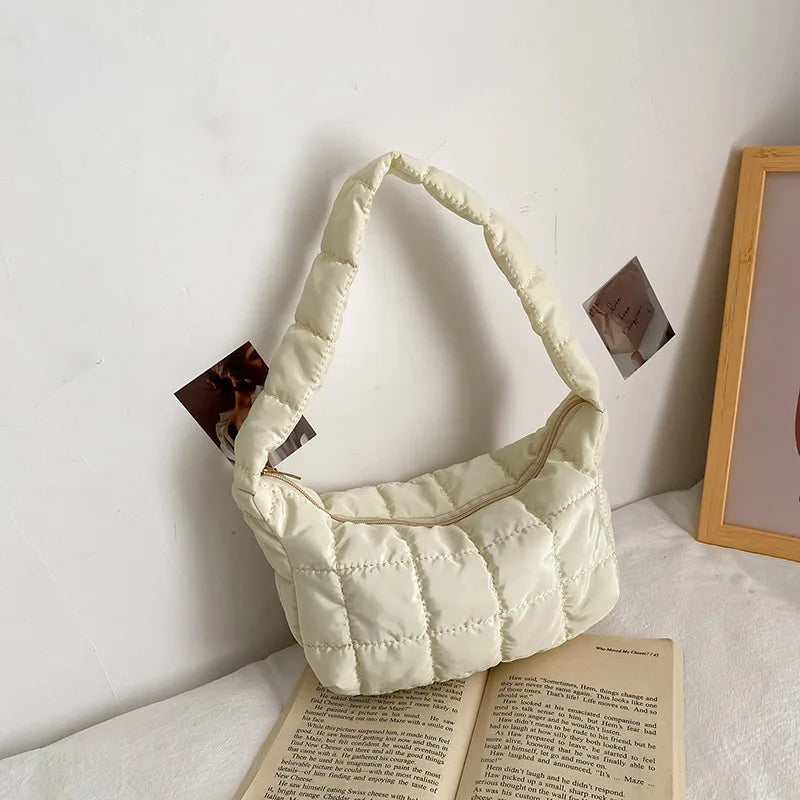 Cloud Shoulder Bag Pleated Rhombus Handbag