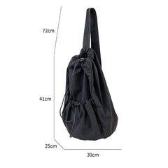 Waterproof Nylon Bucket Bag Lightweight Crossbody Handbag