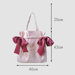 Girls Shoulder Bag with Bow Handbag Student Bookbag Tote Schoolbag