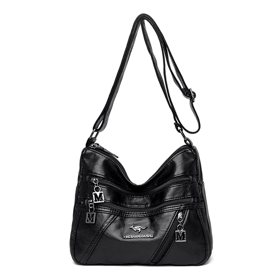 Women's High Leather Underarm Bag Anti Theft Shoulder Bag