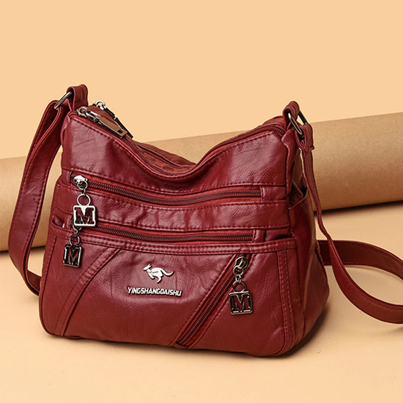 Women's High Leather Underarm Bag Anti Theft Shoulder Bag