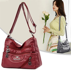 Women's High Leather Underarm Bag Anti Theft Shoulder Bag