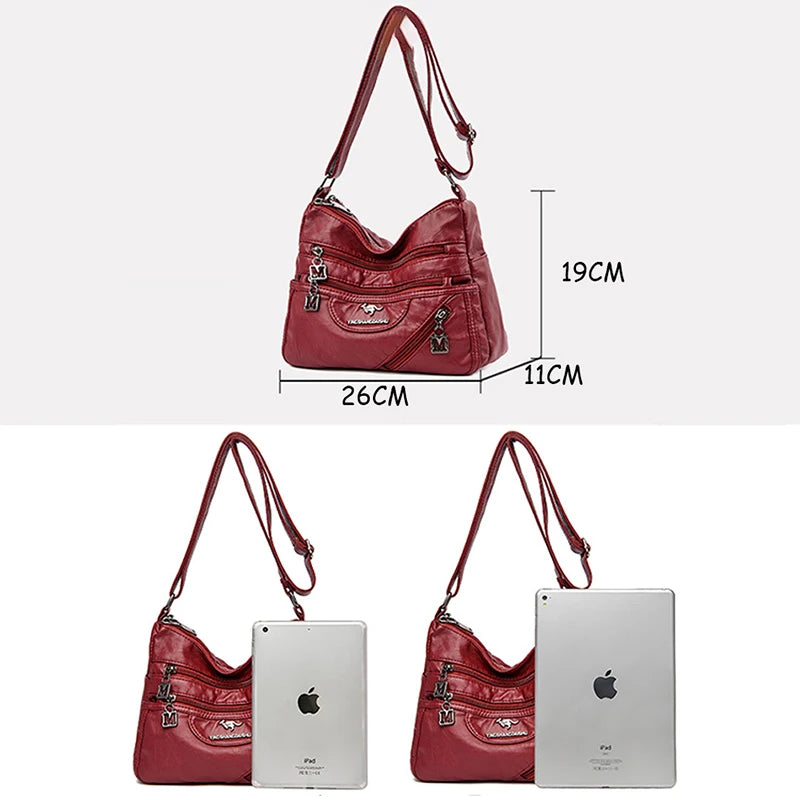 Women's High Leather Underarm Bag Anti Theft Shoulder Bag