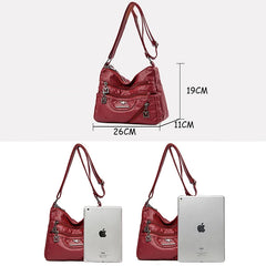 Women's High Leather Underarm Bag Anti Theft Shoulder Bag