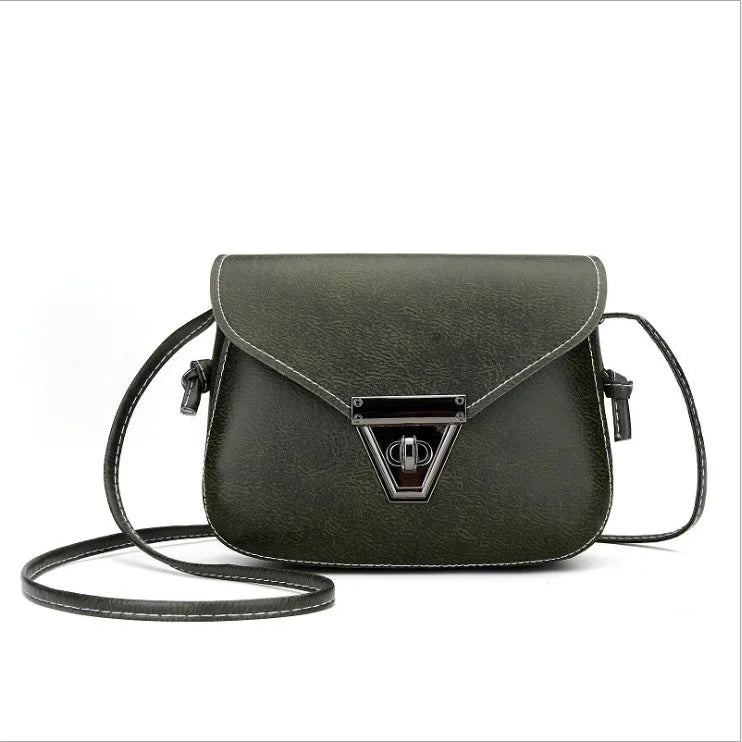 Vintage Crossbody Bag Small Shoulder Bag PU Leather Women Handbag