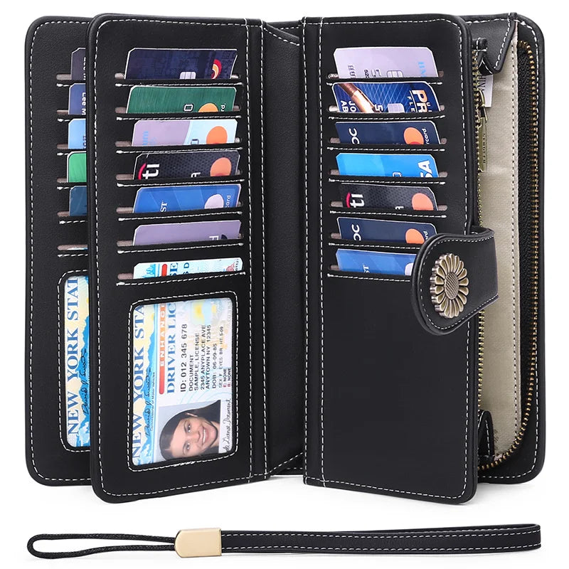 Women's Long Wallet Pu Multifunctional High Women's Wallet RFID Handbag