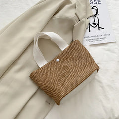 Woven Beach Bag Seaside Vacation Leisure Handbag Fresh Pastoral Straw Woven Bags