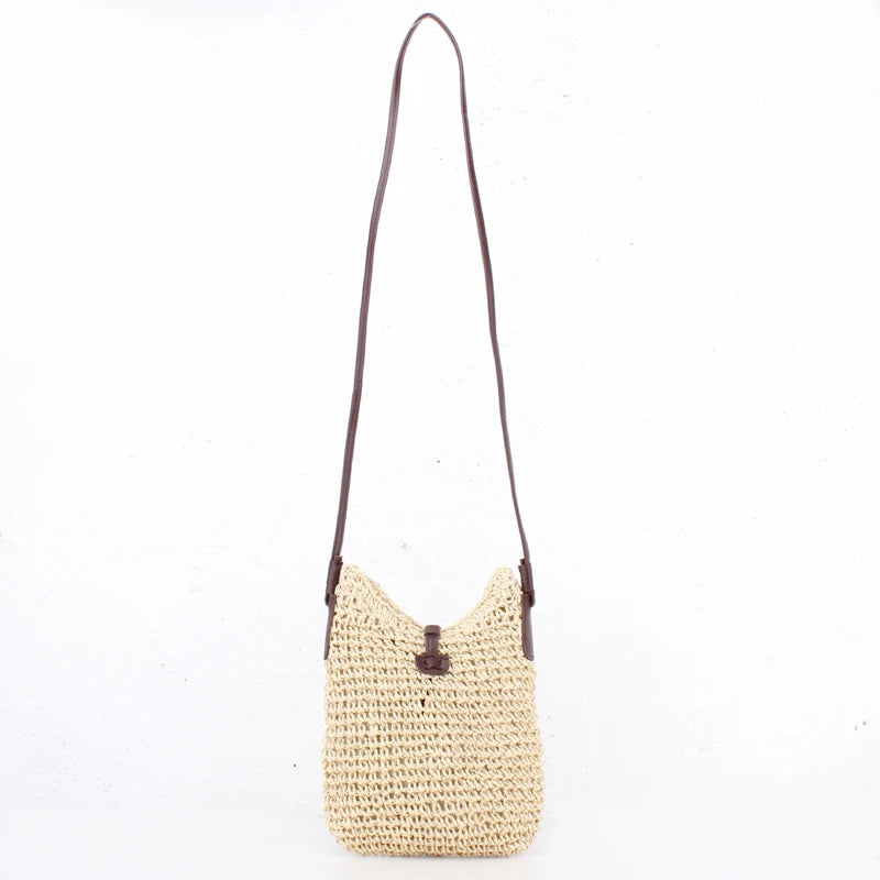 Woven Shoulder Bags Straw Summer Women Crossbody Beach Travel Handbag
