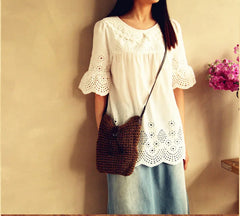 Woven Shoulder Bags Straw Summer Women Crossbody Beach Travel Handbag