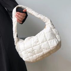 Plaid Women Underarm Bag Nylon Shoulder Bags Ladies Hobos Handbags Clutch Purses