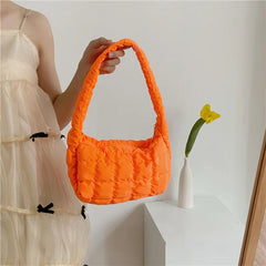 Plaid Women Underarm Bag Nylon Shoulder Bags Ladies Hobos Handbags Clutch Purses