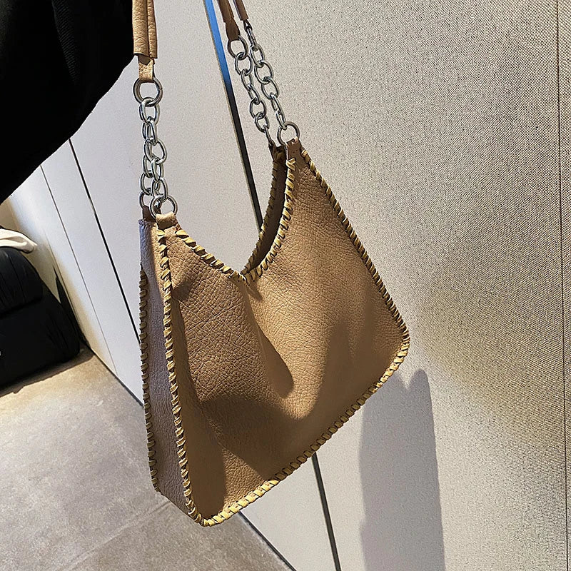 Fashionable Leisure Tote Chain Daily PU Leather Women Shoulder Bags