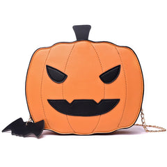 Small Shoulder Bag Women Crossbody Chain Pumpkin PU Leather Purse Halloween