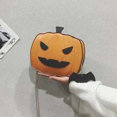 Small Shoulder Bag Women Crossbody Chain Pumpkin PU Leather Purse Halloween