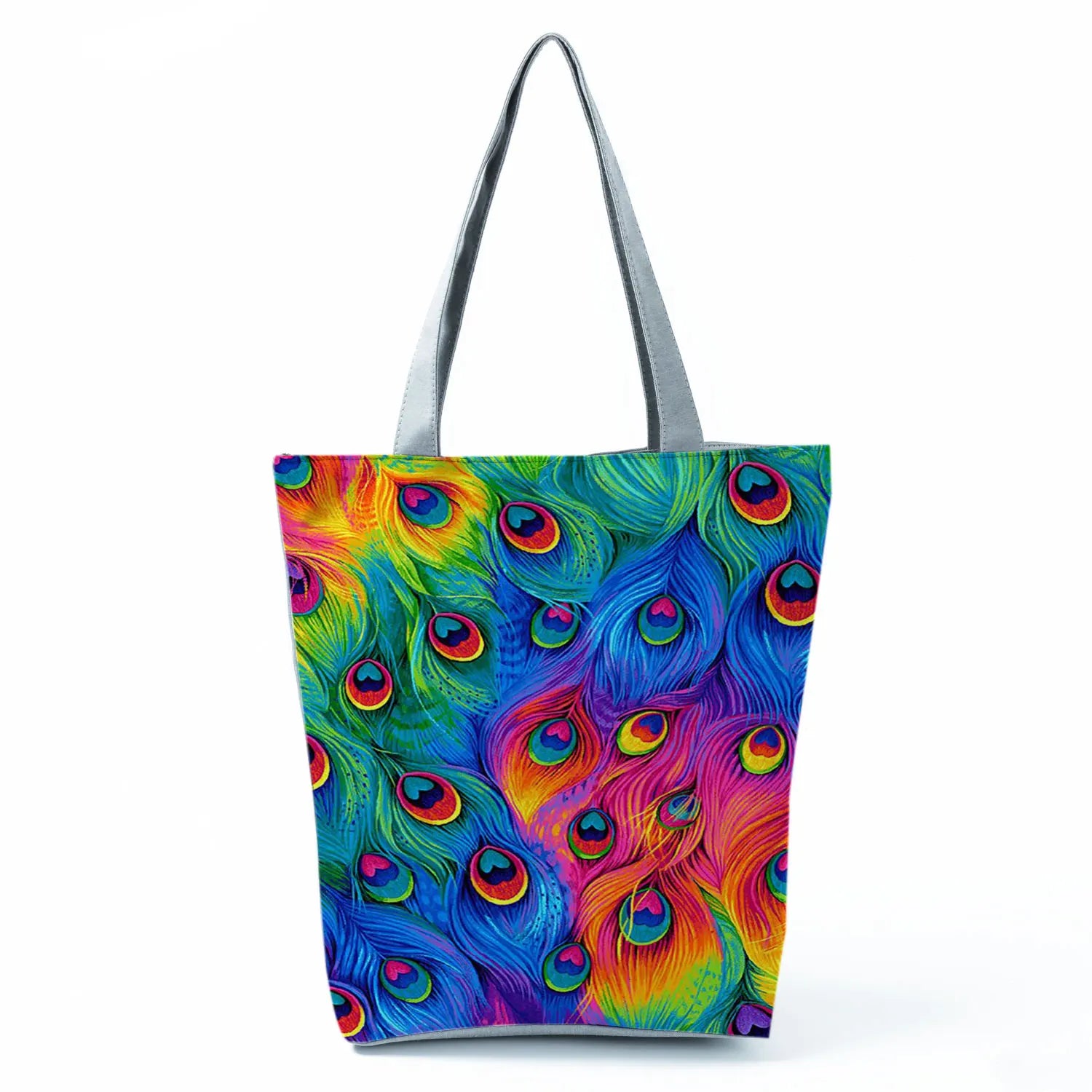 Feather Print Handbags For Woman Office Tote Bag Travel Beach Bag
