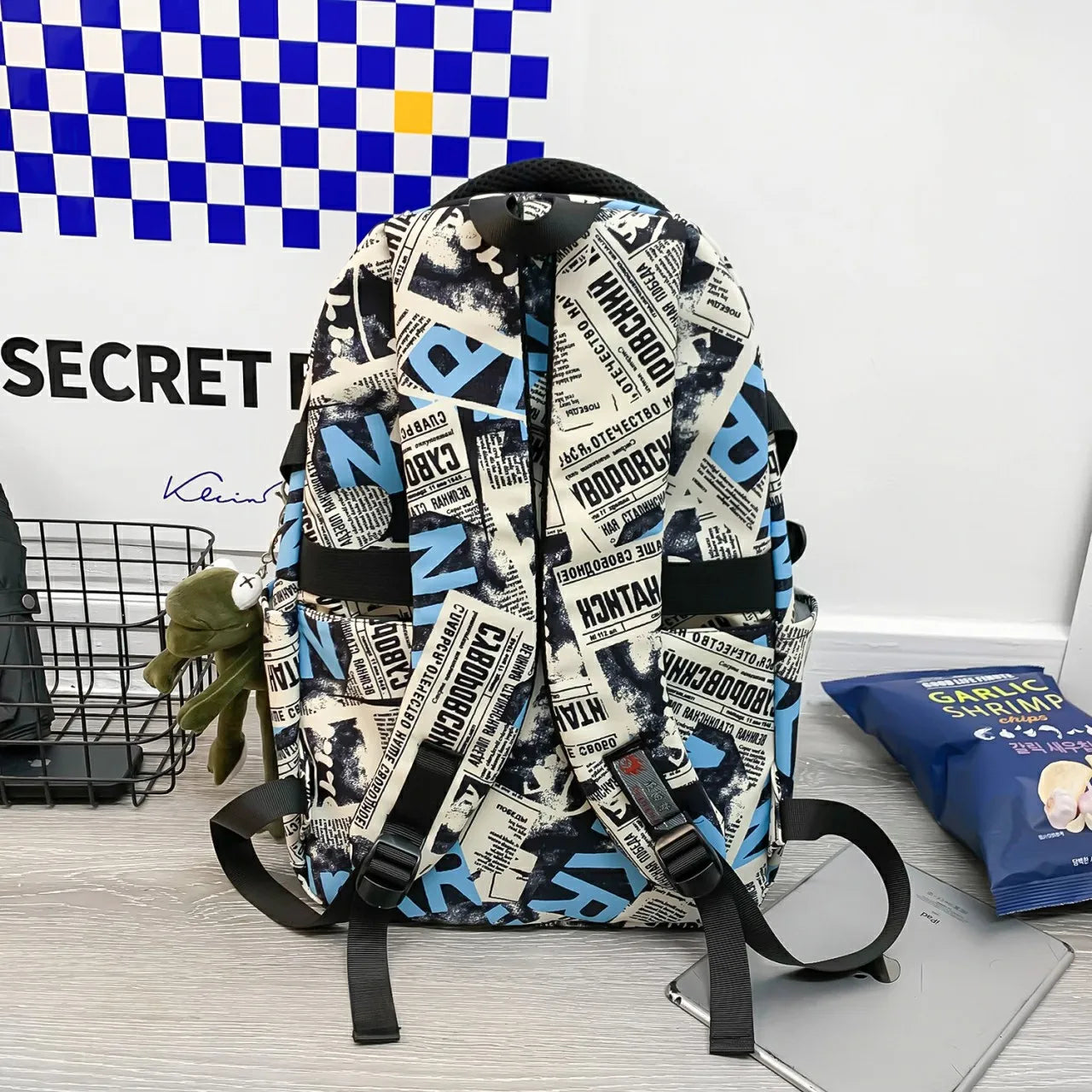 Female Cartoon Print Book Bag Women Leisure School Bag Girl Graffiti Laptop Back