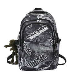 Female Cartoon Print Book Bag Women Leisure School Bag Girl Graffiti Laptop Back