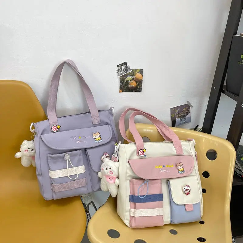 Female Casual Nylon Shoulder Bag Woman's Diagonal Straddle Totes