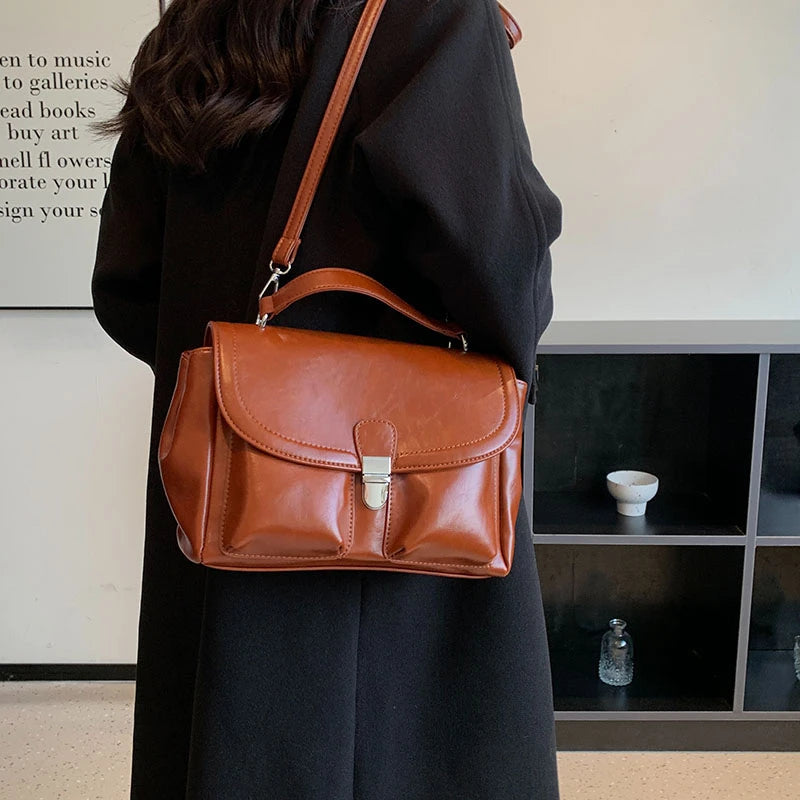 Vintage Large Capacity Women Shoulder Bag Lady Briefcase Satchel Hobo Bag