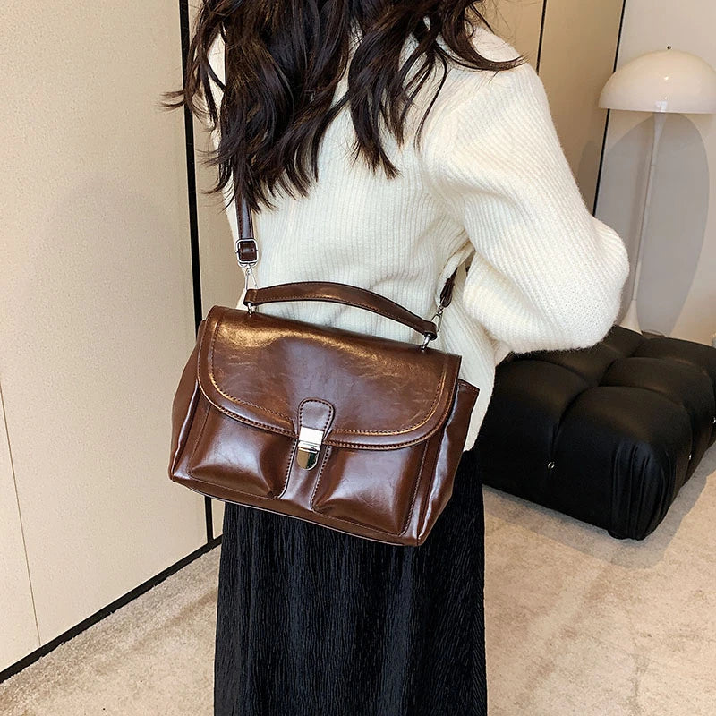 Vintage Large Capacity Women Shoulder Bag Lady Briefcase Satchel Hobo Bag