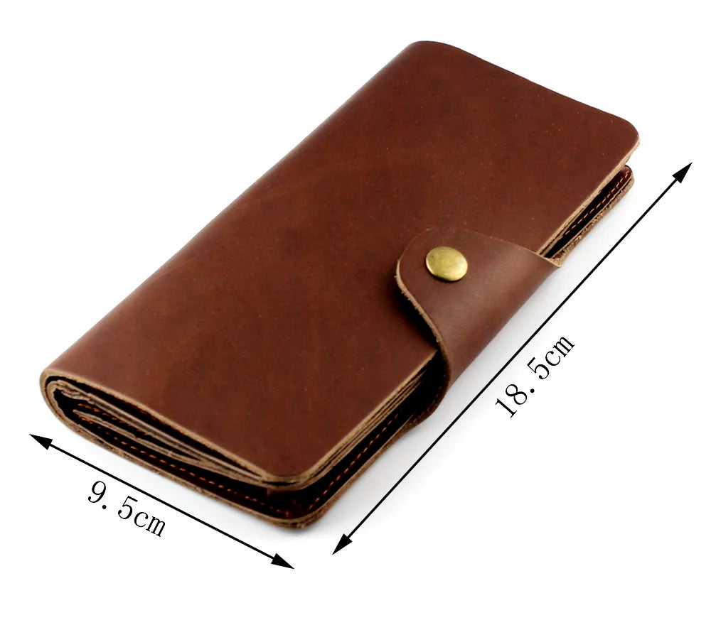 Men's Retro Leather Long Wallet Clutch