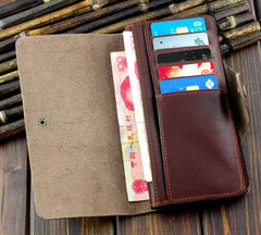 Men's Retro Leather Long Wallet Clutch